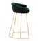 Canary Contemporary Counter Stool in Gold with Velvet Fabric - Set of 2